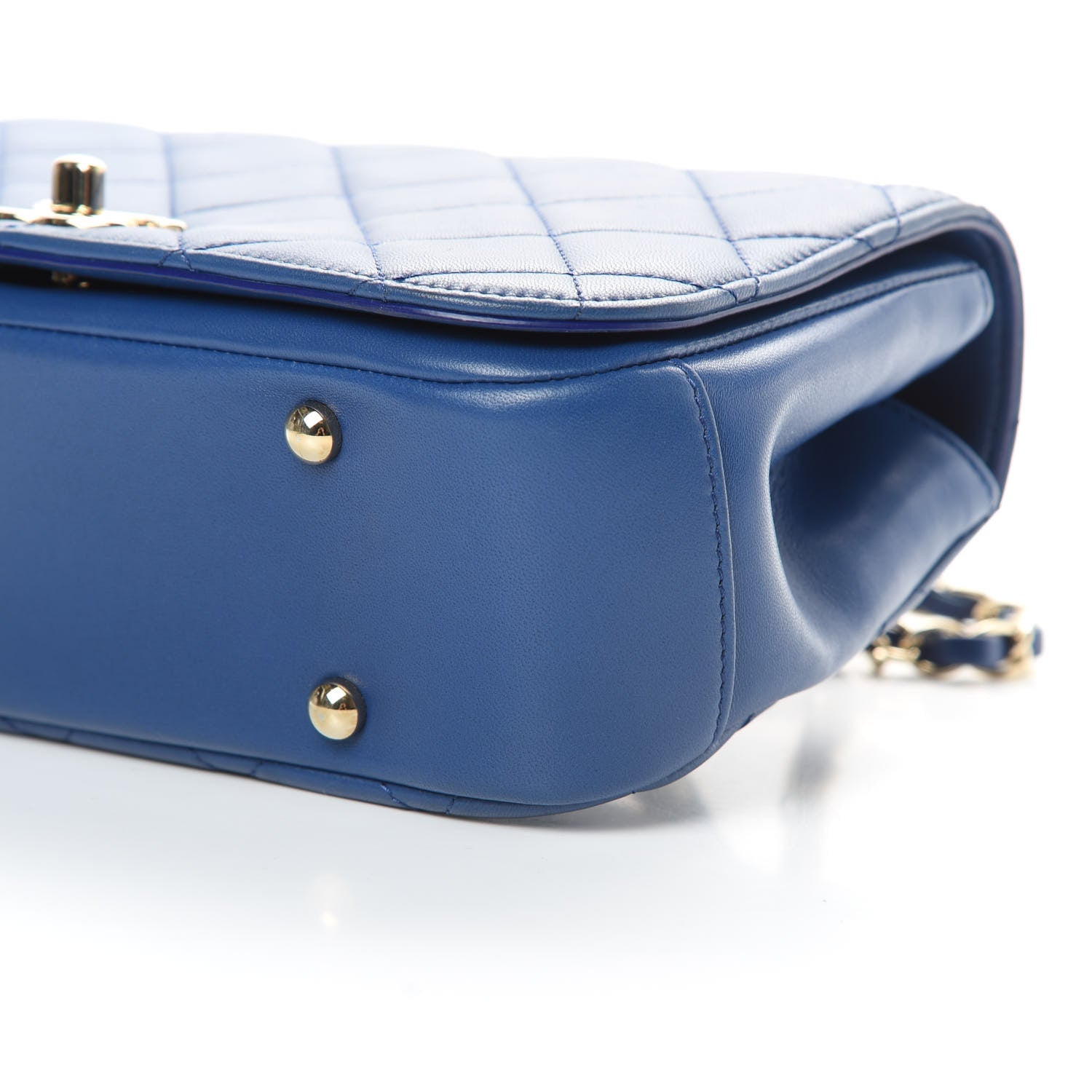 Chanel Lambskin Small Carry Chic Flap Blue 10 of 16