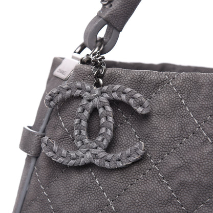 Chanel Iridescent Caviar Quilted Boy Handle Hobo Dark Grey 12 of 13