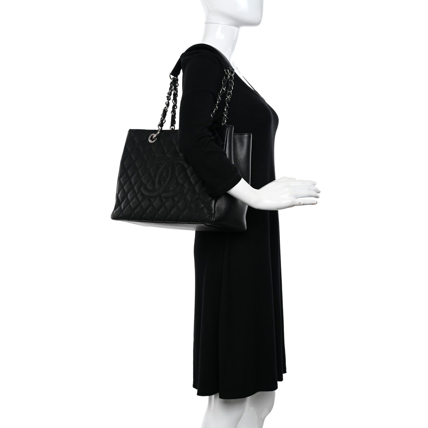 Chanel Caviar Quilted Grand Shopping Tote GST Black 2 of 9