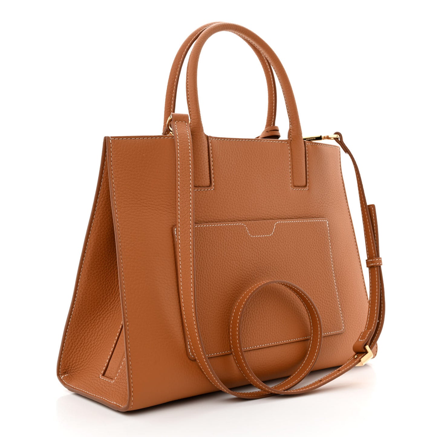 Grained Calfskin Small Frances Tote Warm Russet