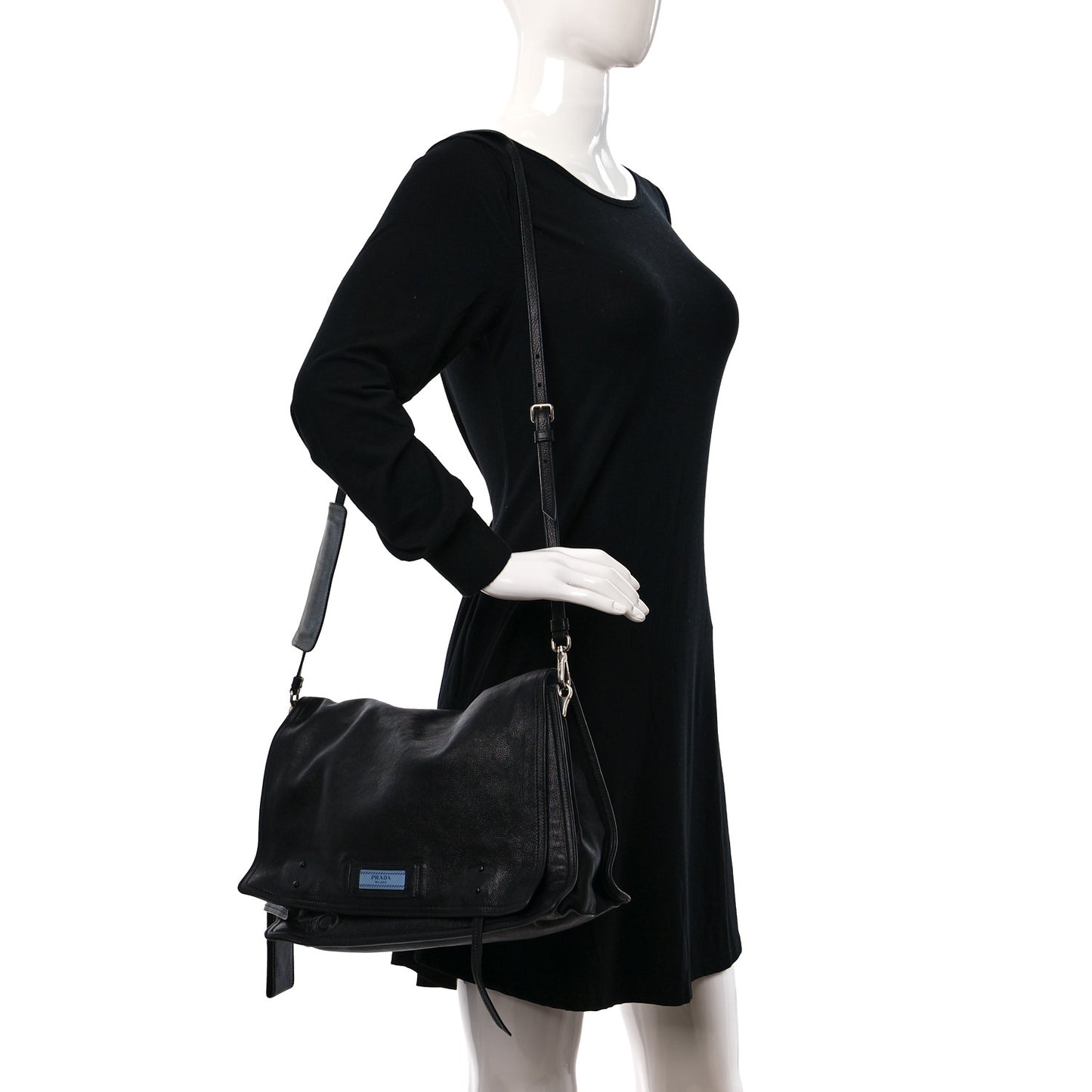 Glace Calf Etiquette Flap Black Astrale
