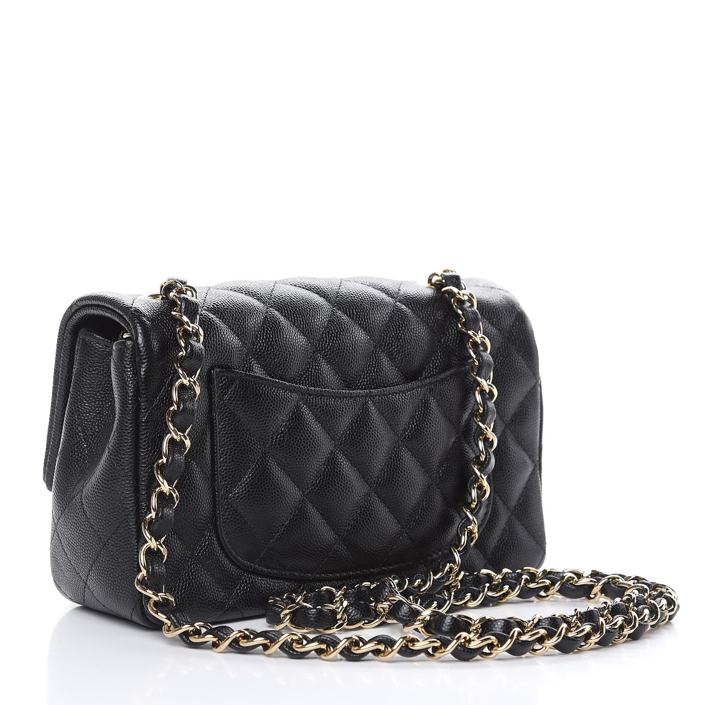 Caviar Quilted Mini Rectangular Flap Black