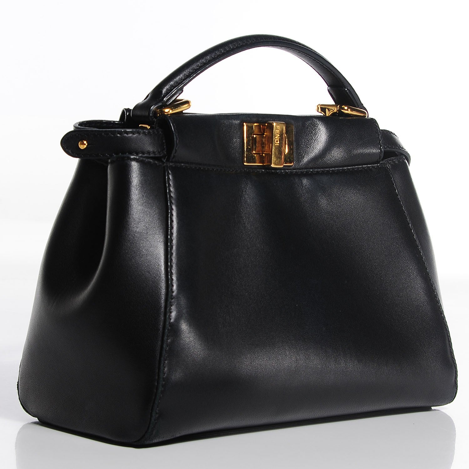 Fendi Nappa Mini Peekaboo Iconic Satchel Black 3 of 16