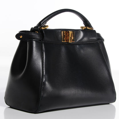 Fendi Nappa Mini Peekaboo Iconic Satchel Black 3 of 16
