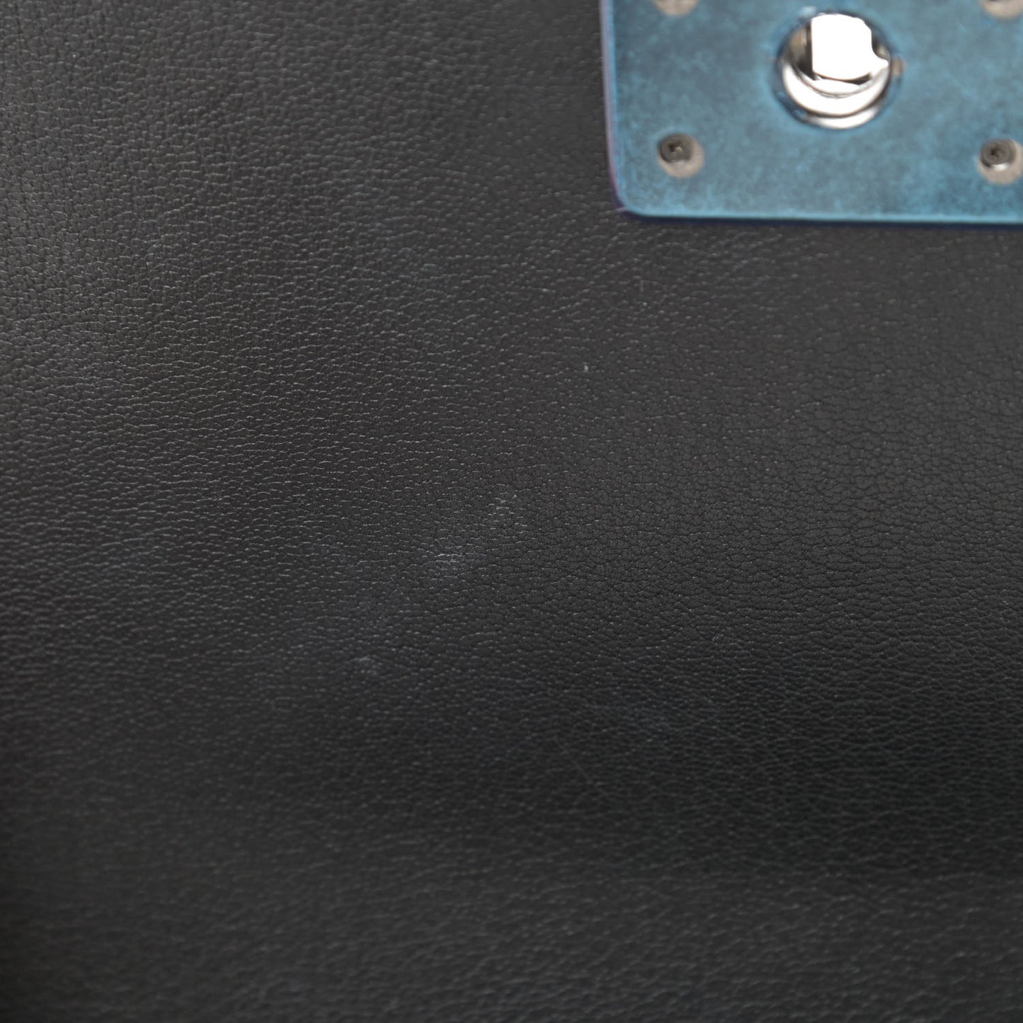 Goatskin Quilted Patent Medium Duo Boy Flap Black