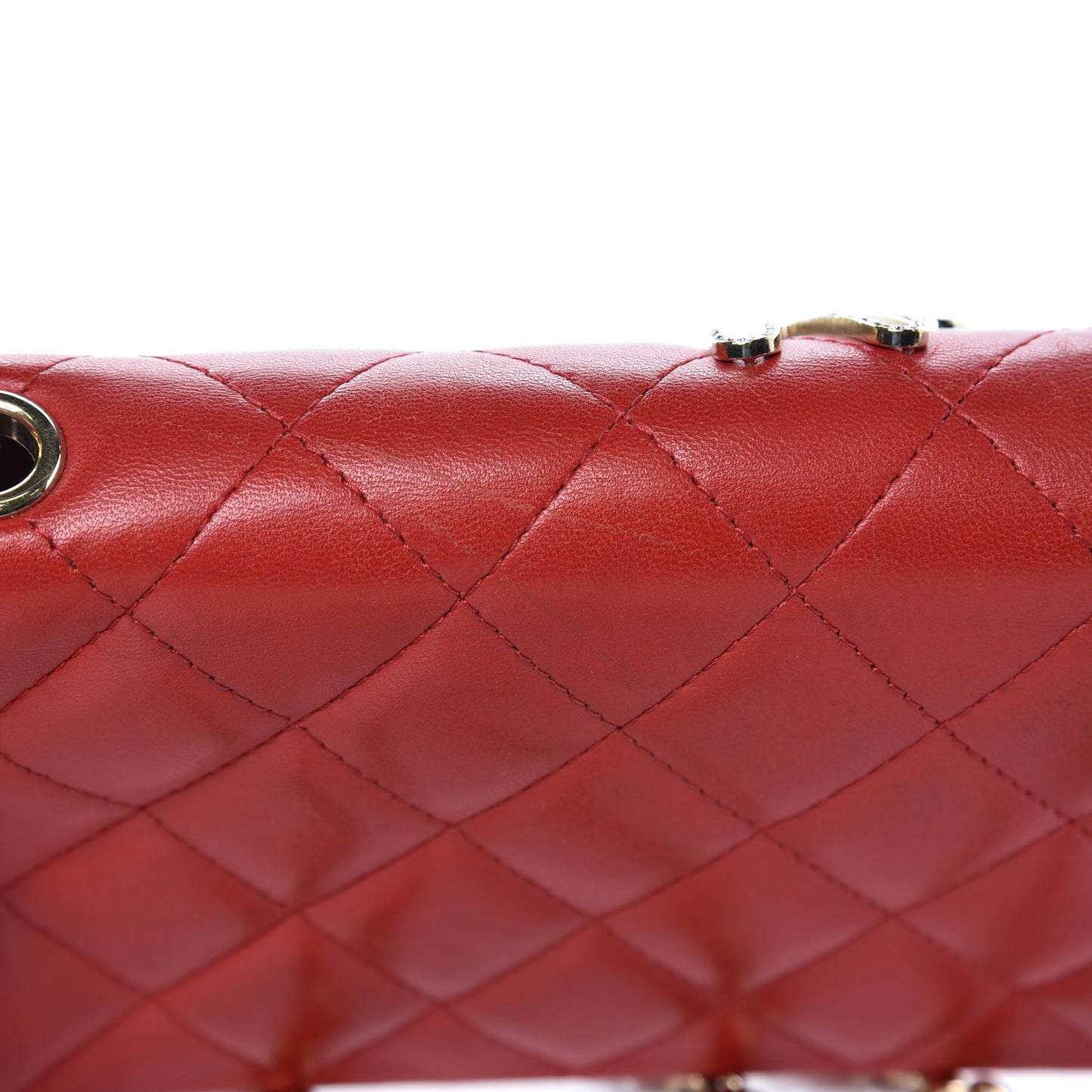 Lambskin Quilted Extra Mini V For Victory Flap Red