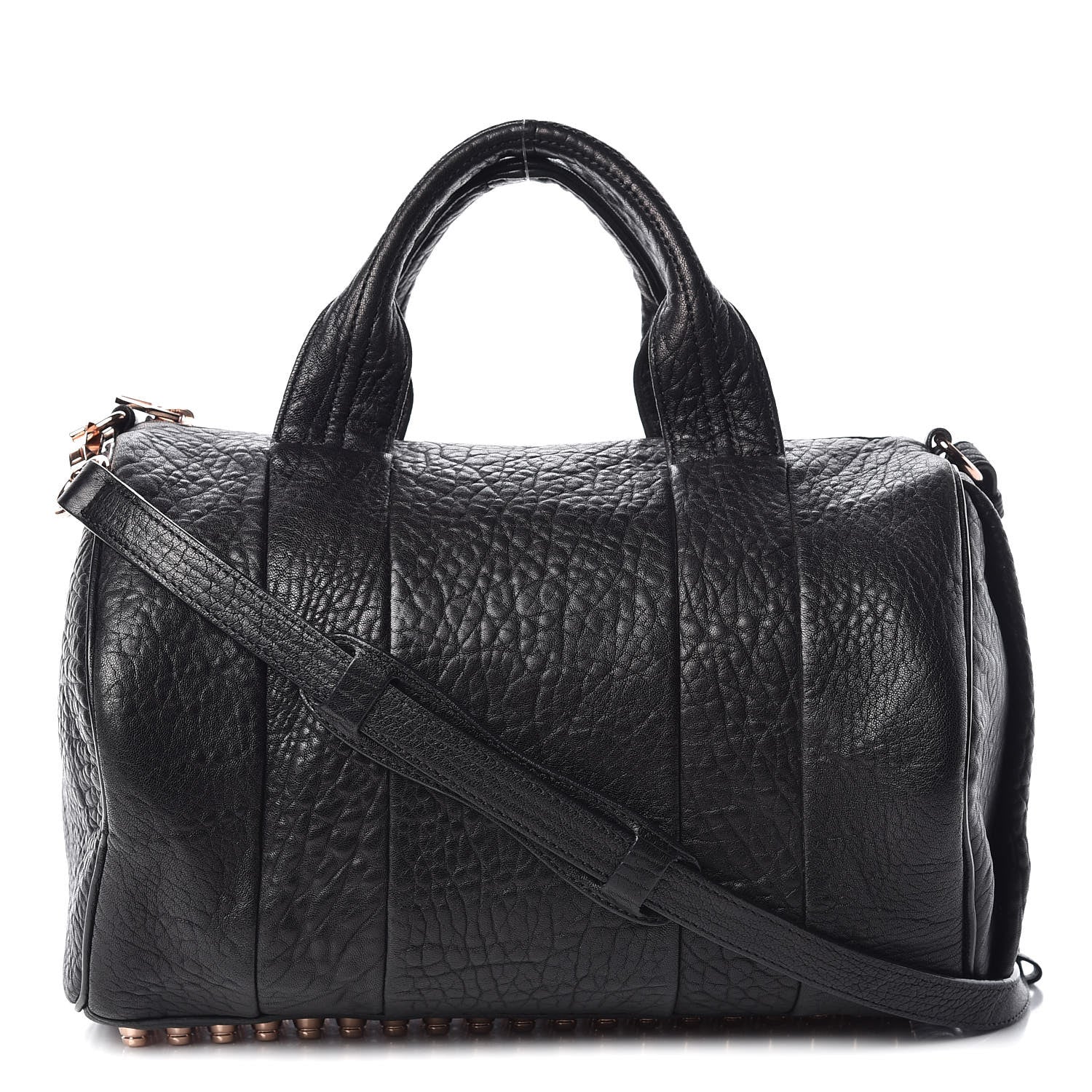 Alexander Wang Pebbled Lambskin Rocco Black Rose Gold Hardware 1 of 10