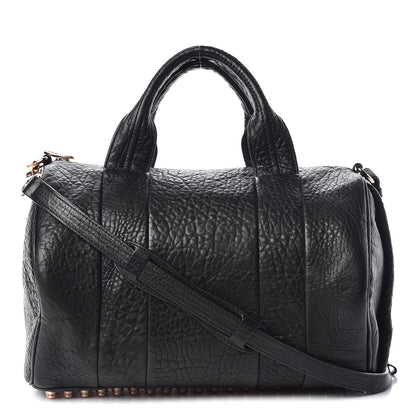 Alexander Wang Pebbled Lambskin Rocco Black Rose Gold Hardware 1 of 10