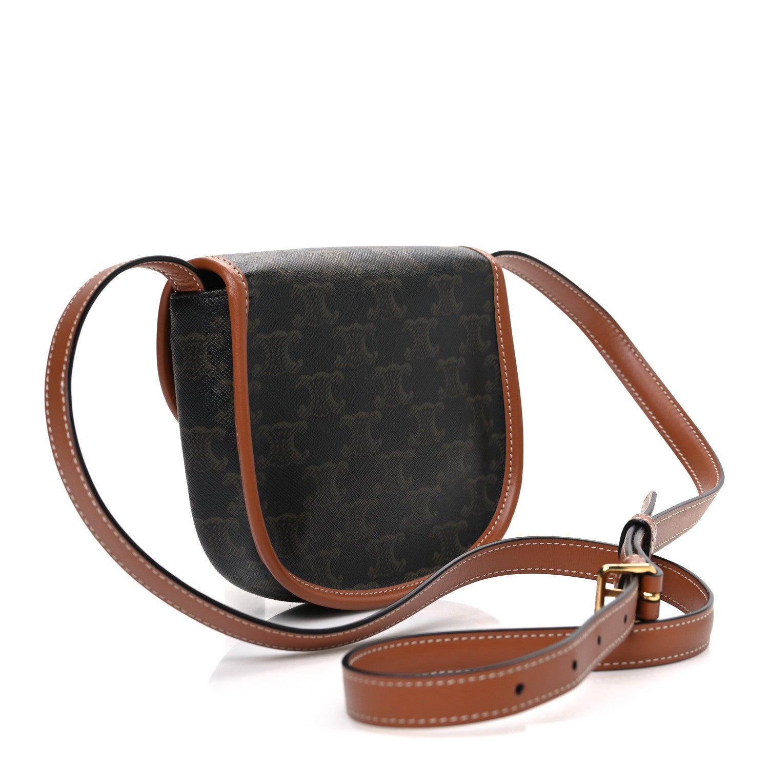 Celine Canvas Calfskin Triomphe Mini Besace Tan 2 of 11