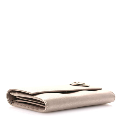 Gucci Shangai Calfskin Lovely Heart Continental Wallet Metallic Beige 4 of 7