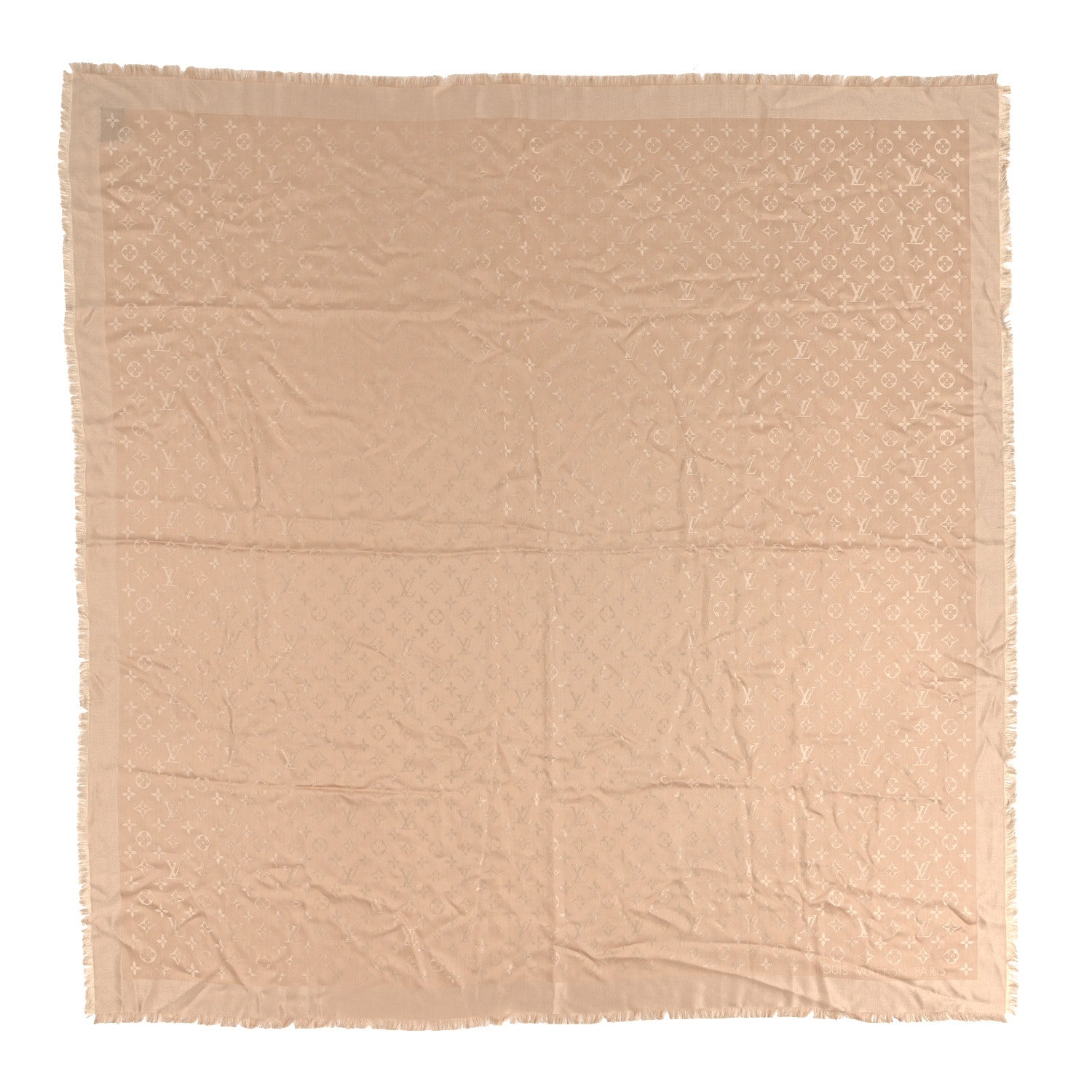 Louis Vuitton Silk Wool Monogram Shawl Dune 1 of 3