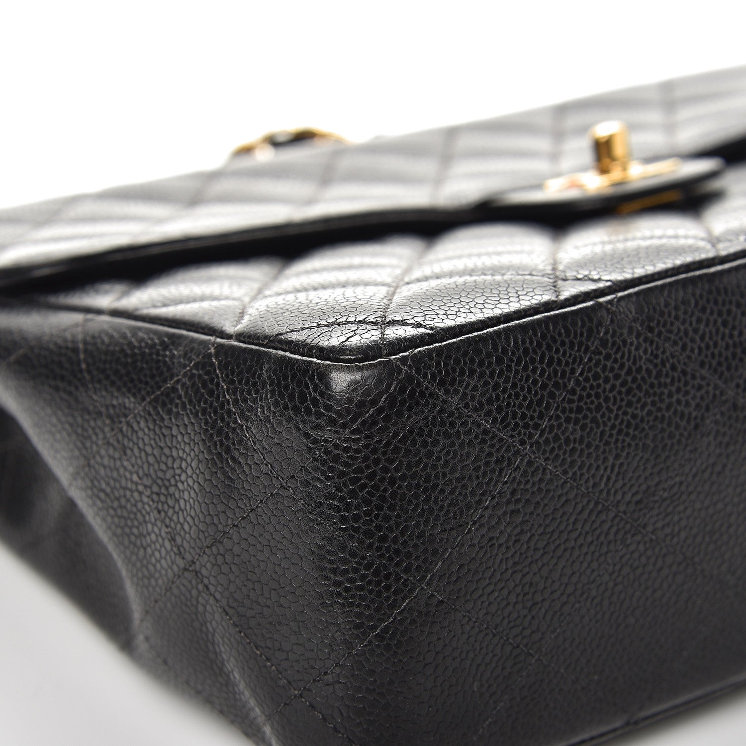 Chanel Caviar Quilted Jumbo Single Flap Black 12 of 14