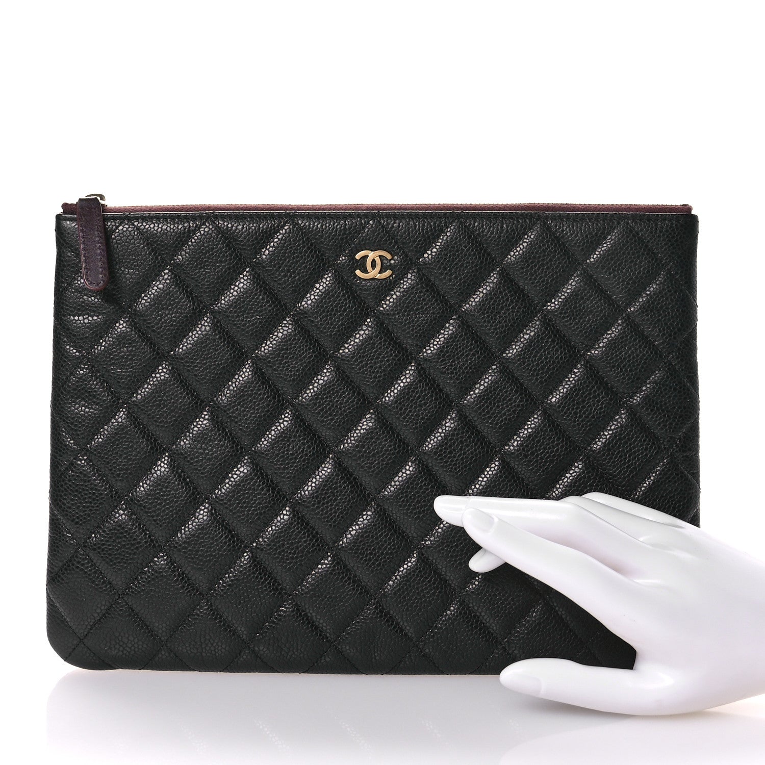 Chanel Caviar Quilted Medium Cosmetic Case Black 2 of 8