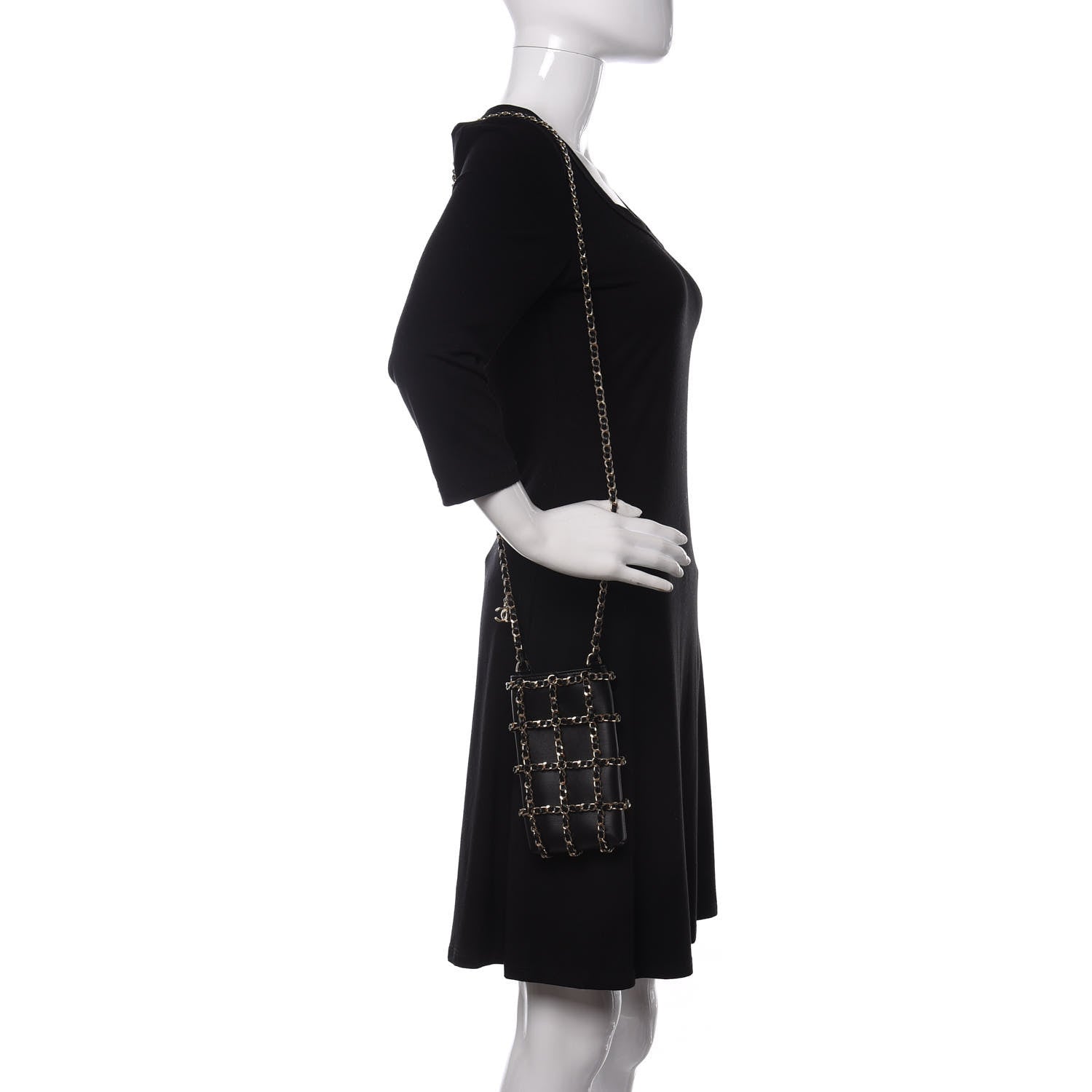 Chanel Lambskin Tech Me Out Clutch With Chain Black 2 of 12