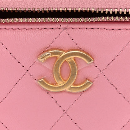 Chanel Lambskin Quilted Pick Me Up Vanity Case Pink 13 of 13