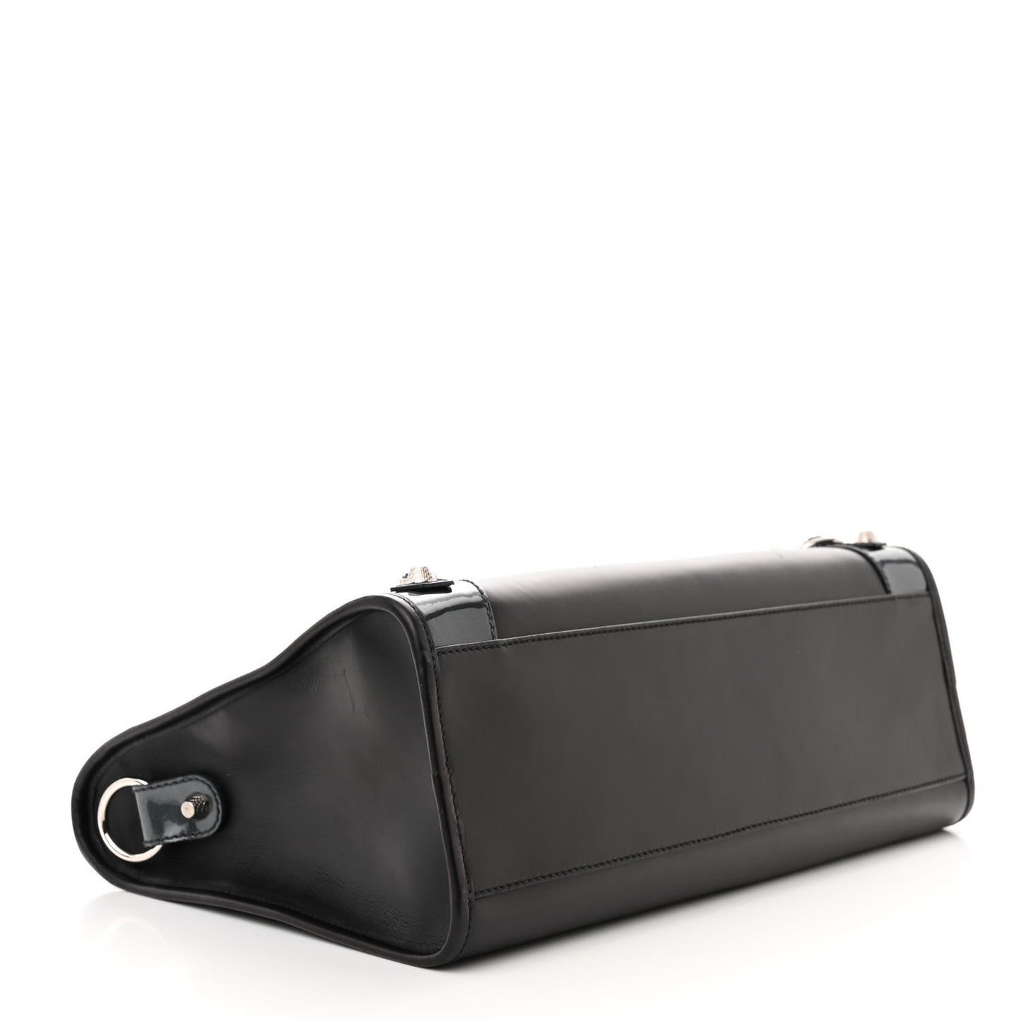 Smooth Calfskin Metallic Patent Giant 12 Silver Hardware City Black Gris