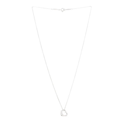 Tiffany Sterling Silver 11mm Elsa Peretti Open Heart Pendant Necklace 3 of 8