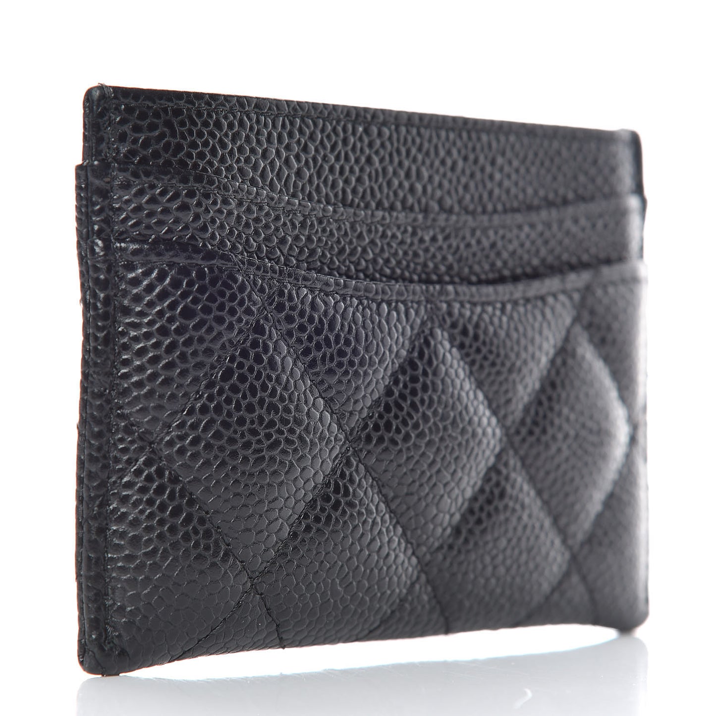 Caviar Quilted Card Holder Black