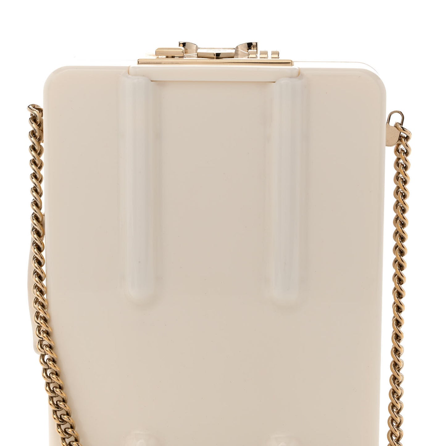 Plexiglass Patent Evening In The Air Mini Trolley Minaudiere Clutch Black White
