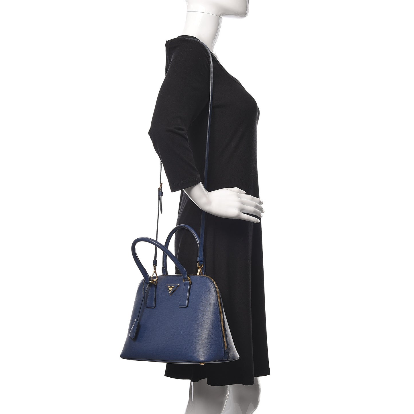 Saffiano Lux Medium Promenade Tote Bluette