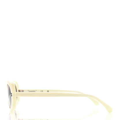 Chanel Acetate Oval Sunglasses 71571A White 3 of 7