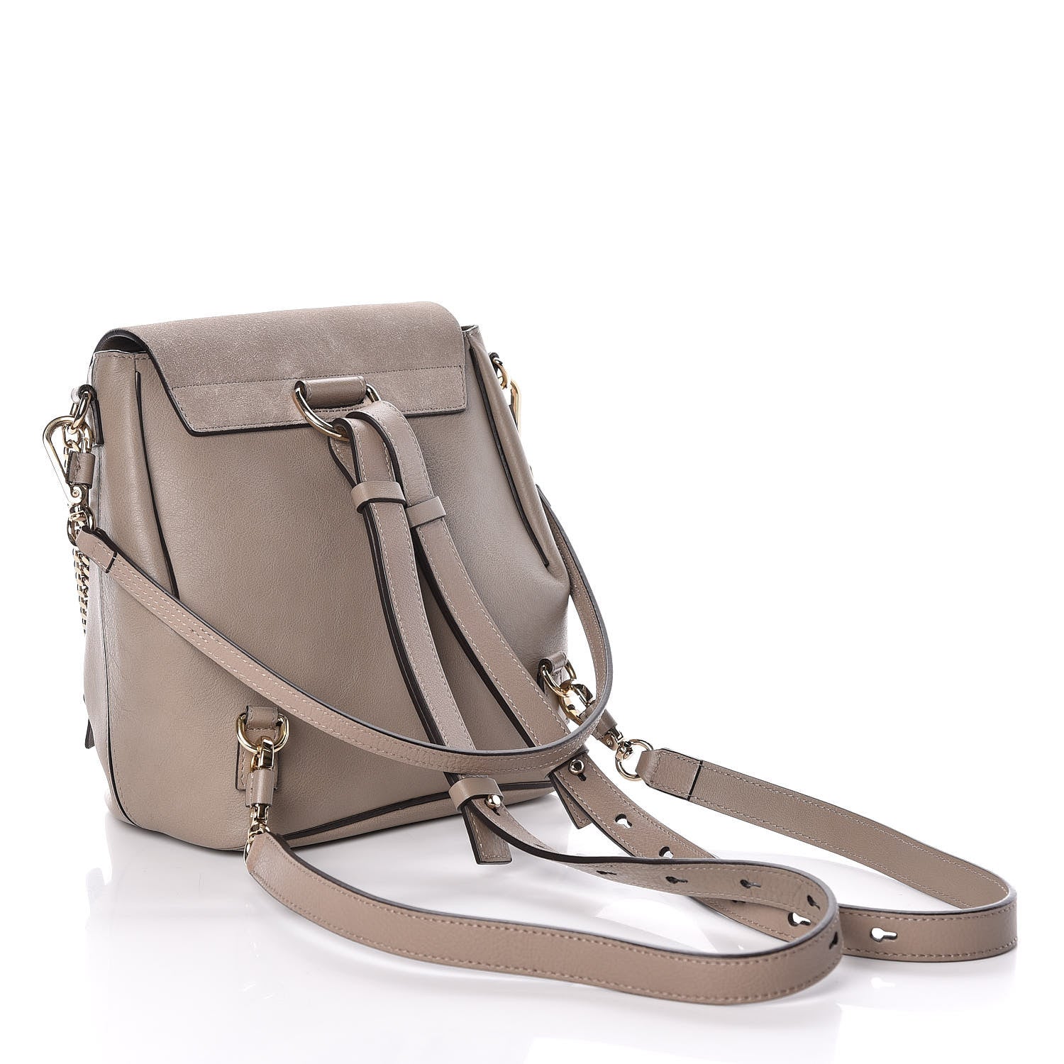 Chloe Suede Calfskin Small Faye Backpack Motty Grey 4 of 9