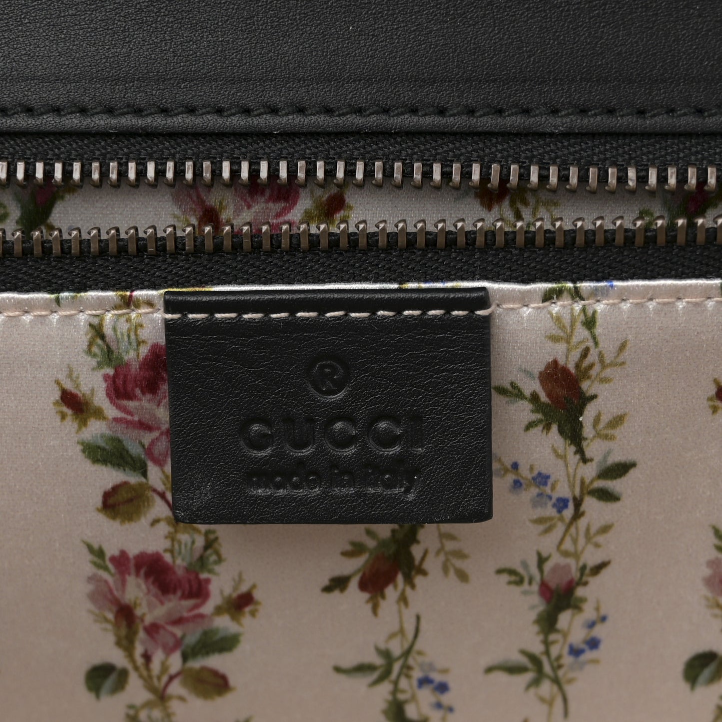 Calfskin Frame Print Bamboo Top Handle Bag Black