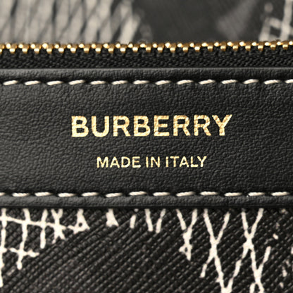 Burberry E-Canvas Calfskin Monogram TB Beach Tote  Graphite 7 of 11