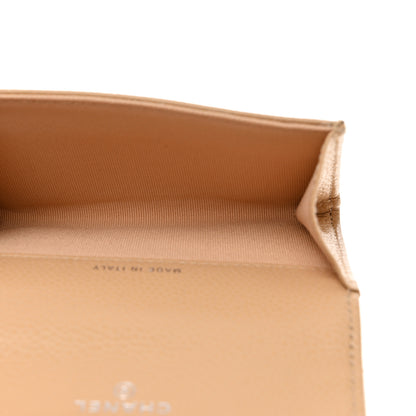Chanel Caviar Quilted Flap Card Holder Wallet Beige 5 of 9