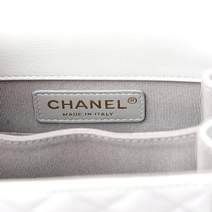 Chanel Calfskin Quilted North South Boy Flap Grey 5 of 9