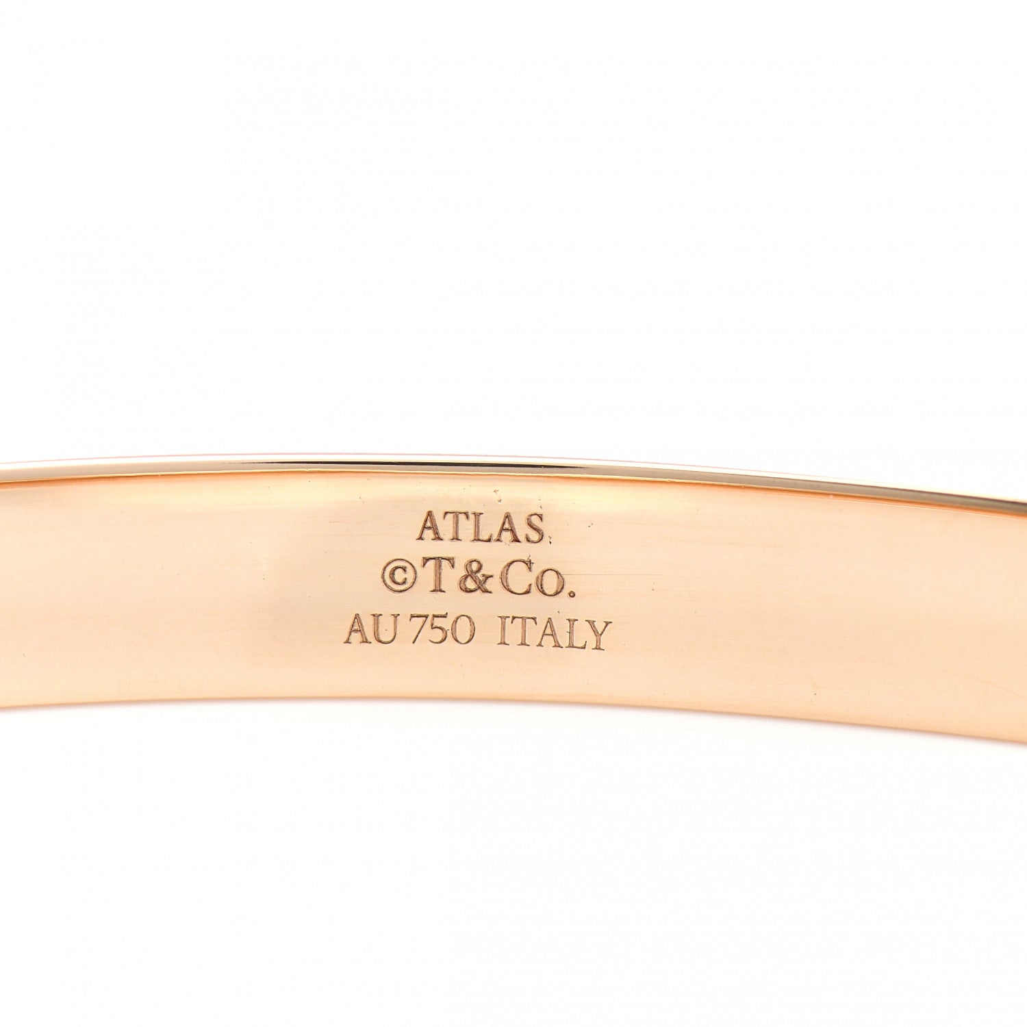 Tiffany 18K Rose Gold Diamond Atlas Closed Hinged Bangle Bracelet 4 of 5