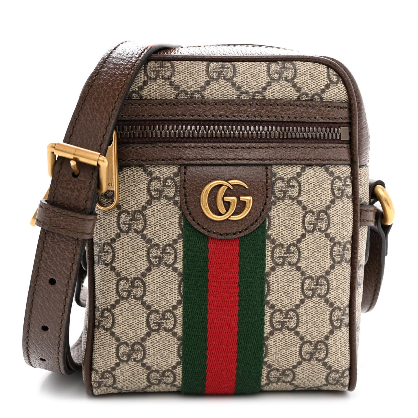 GG Supreme Monogram Web Mini Ophidia Messenger Brown