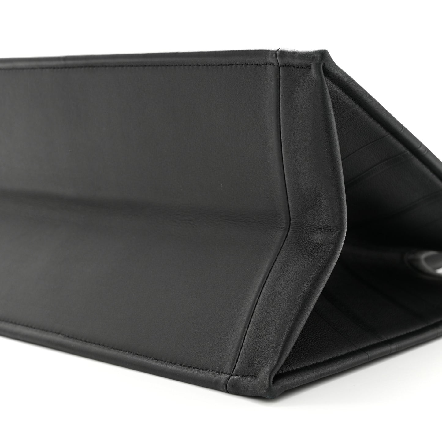Calfskin Embossed Medium Book Tote Black