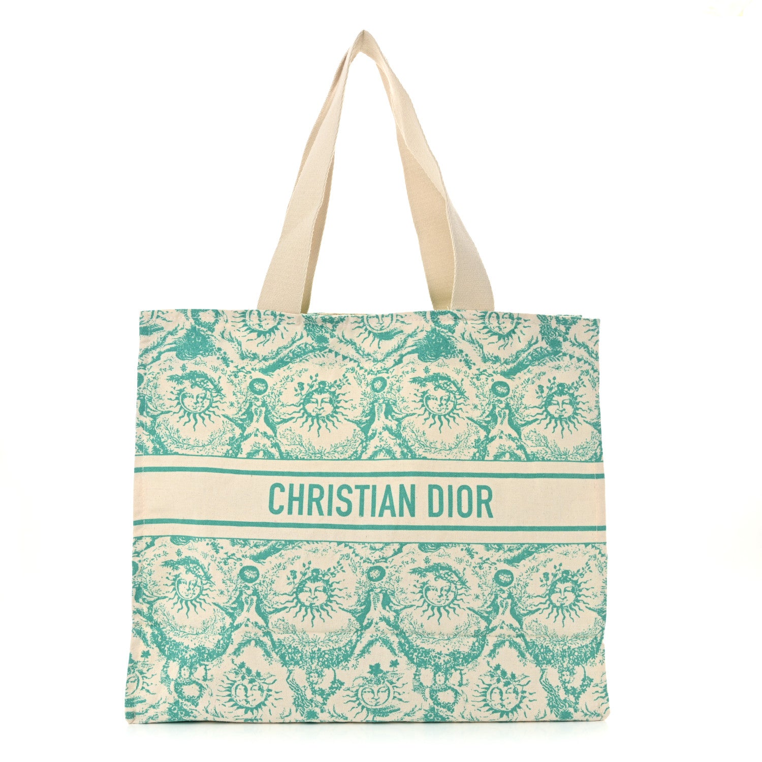 Christian Dior Canvas Dioriviera Toile de Jouy Soleil Tote Aquamarina 1 of 11
