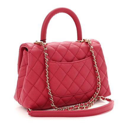 Chanel Caviar Quilted Mini Coco Handle Flap Fuchsia 3 of 10