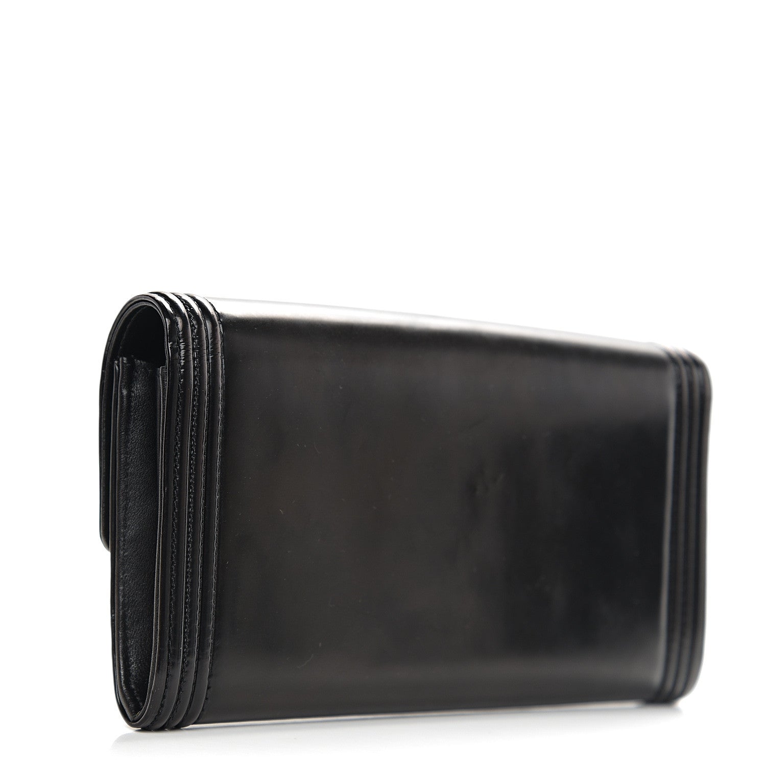 Chanel Glazed Calfskin Boy Flap Wallet Black 2 of 8
