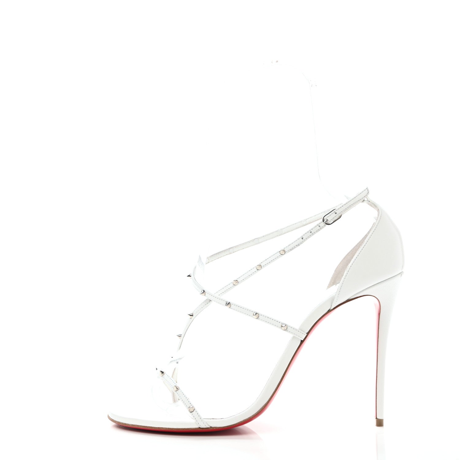 Christian Louboutin Rojiana 100 Spiked Sandals 41 White 1 of 8