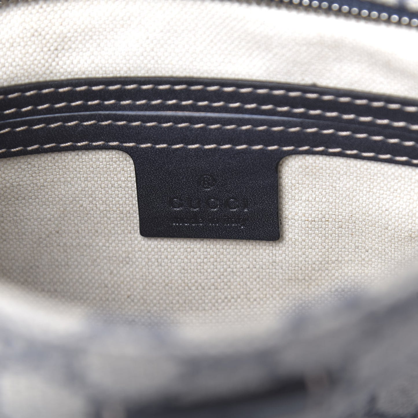 GG Supreme Monogram Small Flat Messenger Bag Navy