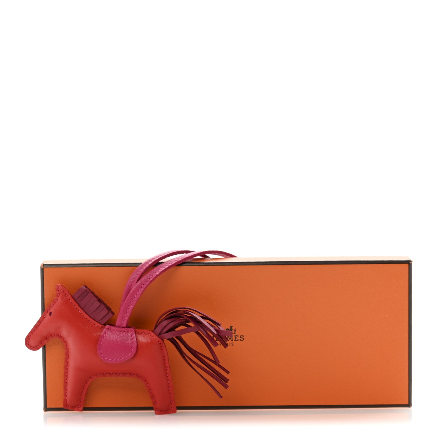 Hermes Milo Lambskin Grigri Rodeo Horse Bag Charm PM Rouge Indien Rubis Rose Mexico 4 of 4
