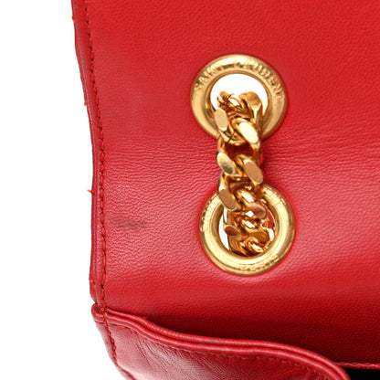Saint Laurent Lambskin Matelasse Chevron Medium Monogram Satchel Red 12 of 21