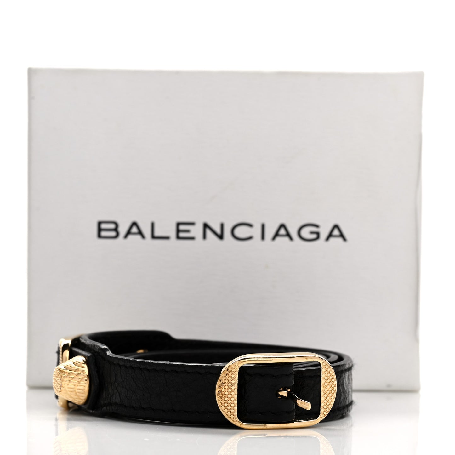 Agneau Giant 12 Gold Hardware Triple Tour Bracelet Black