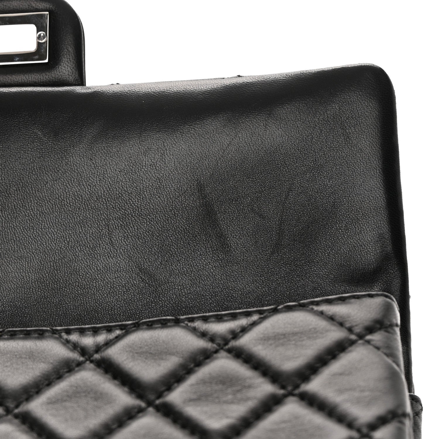 Chanel Lambskin Quilted Large Roll 2.55 Reissue Clutch Black 12 of 13