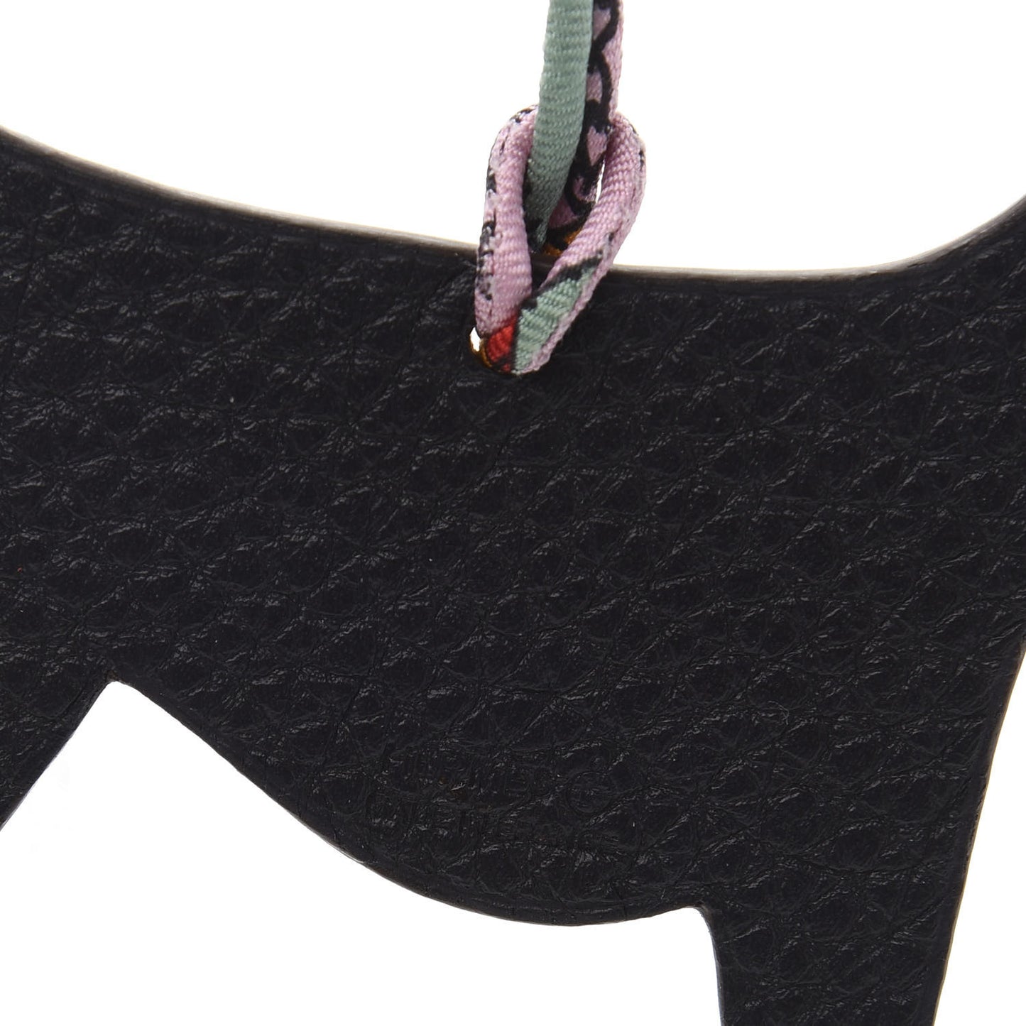 Togo Epsom Petit H Terrier Dog Bag Charm Black