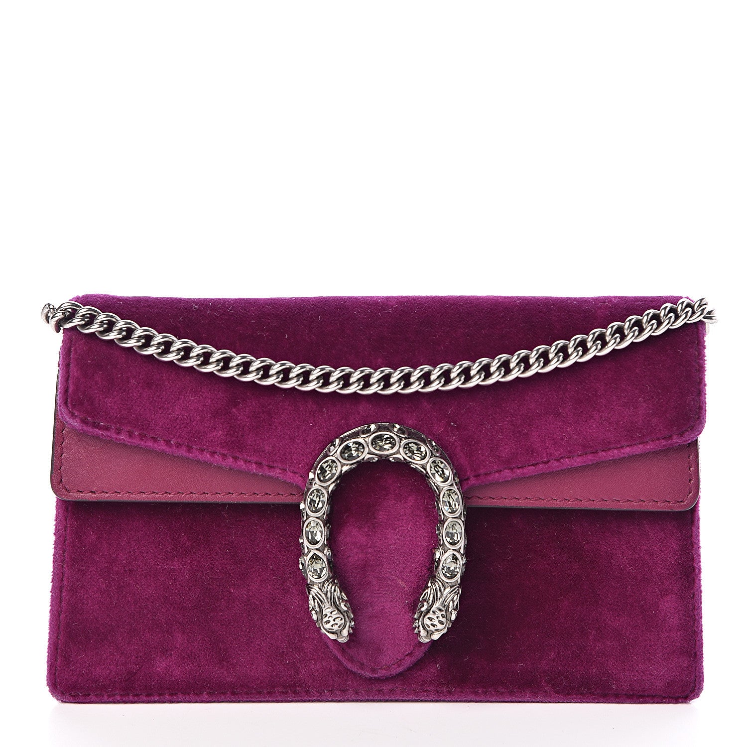 Gucci Velvet Super Mini Dionysus Shoulder Bag Fuchsia Violet Cyclamen 1 of 9