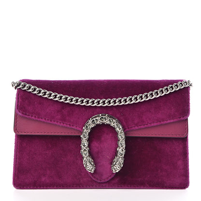 Gucci Velvet Super Mini Dionysus Shoulder Bag Fuchsia Violet Cyclamen 1 of 9