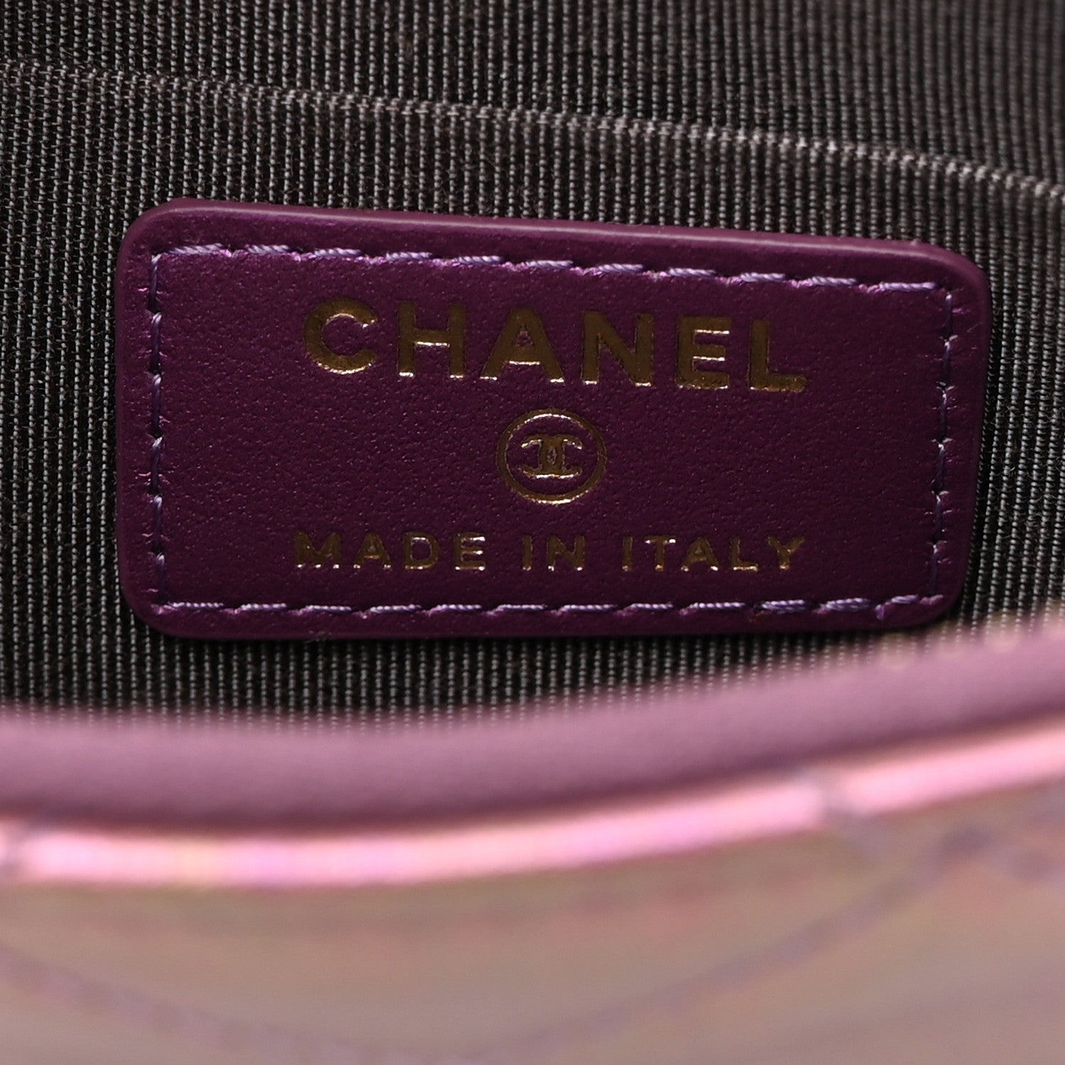 Chanel Metallic Aged Calfskin Quilted Classic Flat Wallet Pouch Purple 6 of 8
