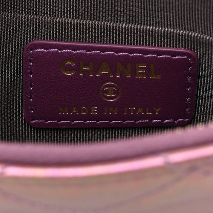 Chanel Metallic Aged Calfskin Quilted Classic Flat Wallet Pouch Purple 6 of 8