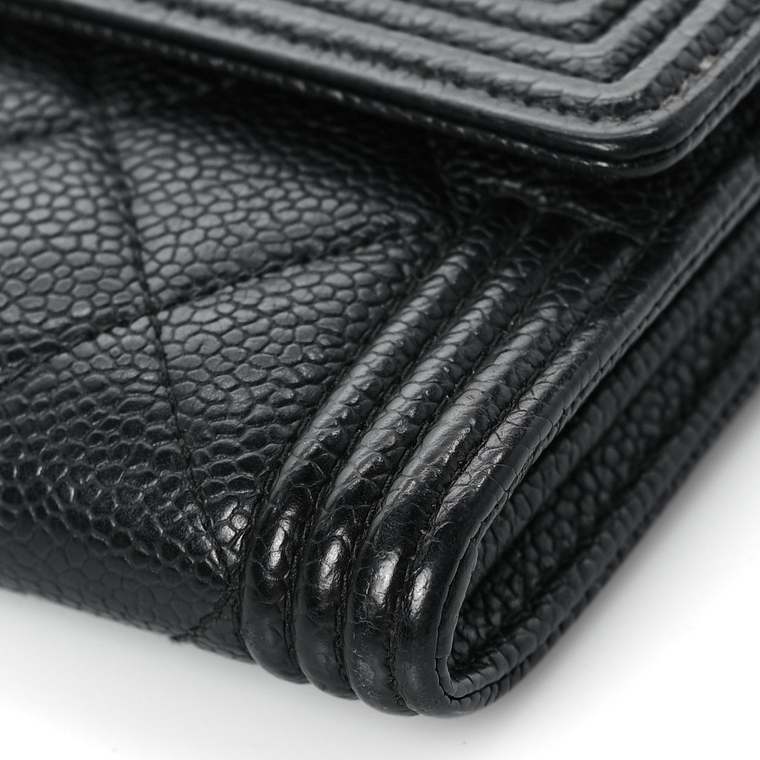 Chanel Caviar Quilted Large Boy Gusset Flap Wallet Black 9 of 9