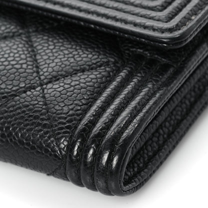 Chanel Caviar Quilted Large Boy Gusset Flap Wallet Black 9 of 9