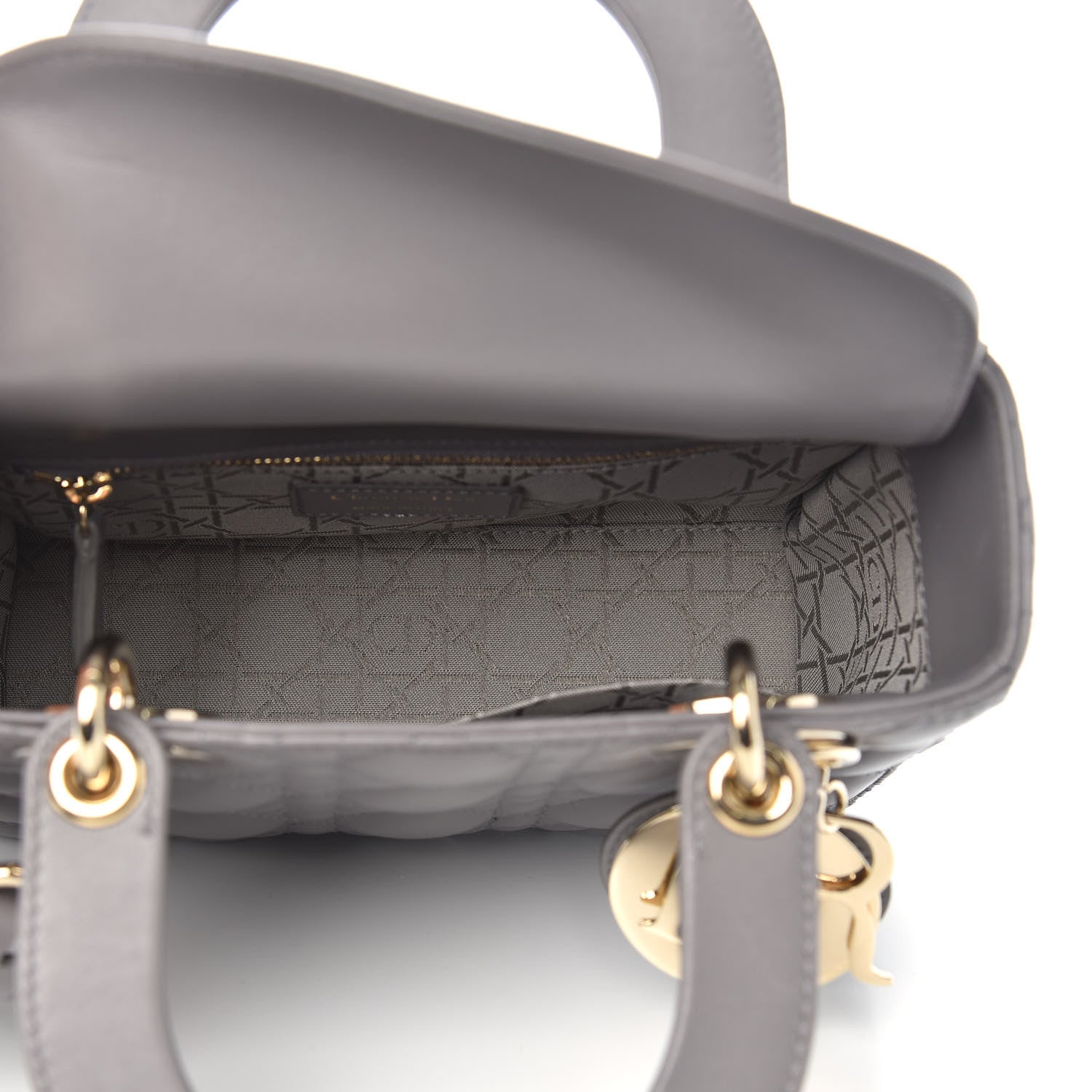 Christian Dior Lambskin Cannage Small My ABCDior Lady Dior Grey 5 of 9